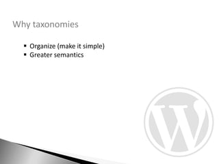 Custom taxonomies