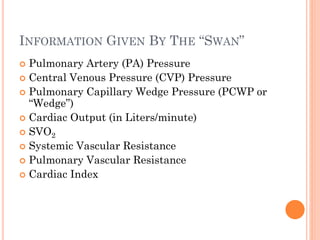 Scvo2 Swan HAEMODYNAMIC MONITORING – CVP, PAC AND IBP | PPTX