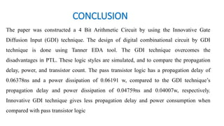 low power and area efficient of arithmetic circuit | PPTX