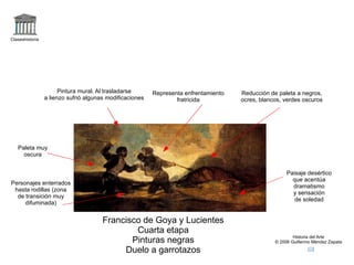 logo Claseshistoria Historia del Arte © 2006 Guillermo Méndez Zapata correo Francisco de Goya y Lucientes Tercera etapa Colección grabados “Desastres de la Guerra” +estoespeordescuartizado +fuertecosaes Aguafuertes y aguatintas con escenas de horror de la guerra Fuerte expresionismo Refleja por igual odio de invasores e invadidos 