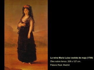 La Reina Mª Luisa a Caballo.  1798 338 x 282 cm. Oleo sobre lienzo Museo del Prado. Madrid. La reina Mª Luisa con su caballo “Marcial”, regalo de Godoy. 