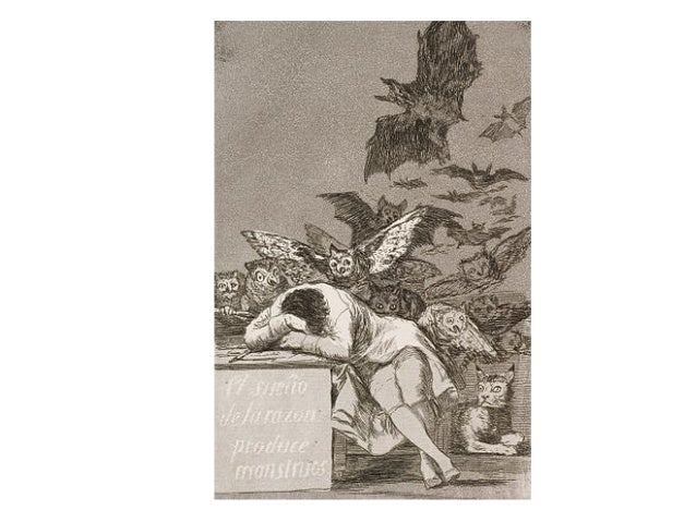 Сон разума рождает чудовищ гойя описание картины