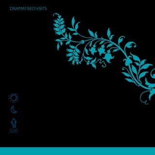 DRAMATISED VISITS




      2000 years of history
      If your group is made up of more than 100 people and you want everyone to carry out the
      activity at the same time, it is complicated to organise any of the above dramatised visits. For
      these cases, we have designed another activity called “2000 years of history”, a visit on foot
      through the Historical Quarter which not only includes different interiors (e.g. Roman Theatre
      Museum, the Seo, the Pilar, Camon Aznar Museum, Pablo Gargallo Museum) but we will also
      encounter characters from the history of the city with whom we will interact. Each one of the
      groups (a maximum of 50 people) will make a similar but not exactly the same, visit, so that we
500   can easily move around the city.
 