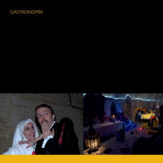 GASTRONOMÍA
“Gigantes y cabezudos”
Hoy vamos a meternos dentro de la historia de “Gigantes y cabezudos”, una zarzuela ambientada en
1898. Algunos de sus personajes nos contarán su historia, cantarán y nos emocionarán con sus andan-
zas.

“El Trovador”
Vámonos a la Edad Media para conocer la “auténtica” historia del no tan desdichado trovador Manrique
y su amada Leonora. Con la música de la ópera de Verdi como fondo descubriremos la otra cara de una
historia mucho más divertida que lo que nos habían contado.

“Cenas con Don Juan”
El mismísimo Don Juan Tenorio nos invita al panteón de su familia. Mientras él y Doña Inés intentan
arreglar lo suyo, cenaremos rodeados de tumbas en una bodega gótica e intentaremos ayudar a una
desternillante Doña Inés a salvar el alma de Don Juna.
 