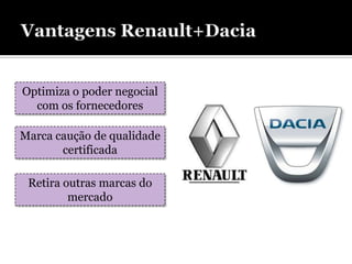 Optimiza o poder negocial
  com os fornecedores

Marca caução de qualidade
       certificada

 Retira outras marcas do
         mercado
 