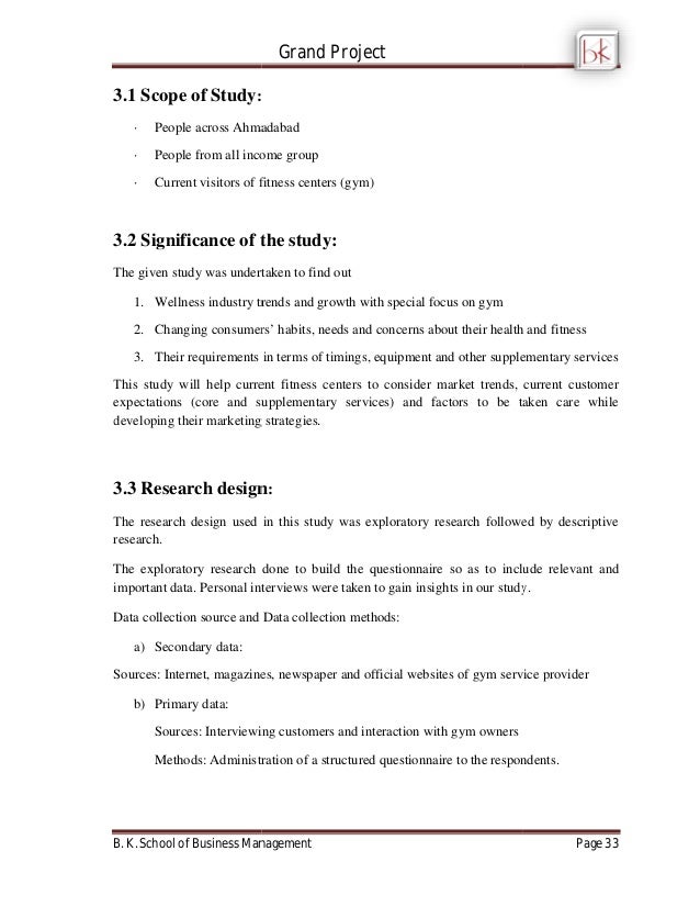gym questionnaire market research