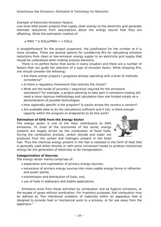 Greenhouse gas emissions: estimation and reduction | PDF