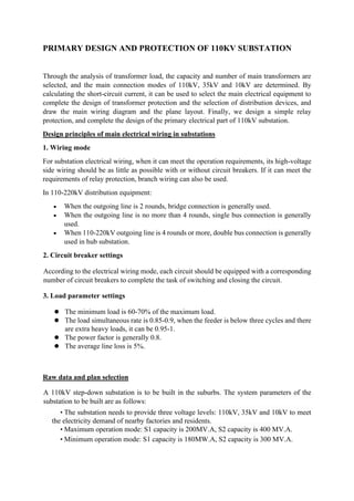 Design of substation (with Transformer Design) | PDF