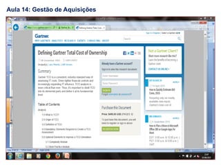 Aula 14: Gestão de Aquisições
 