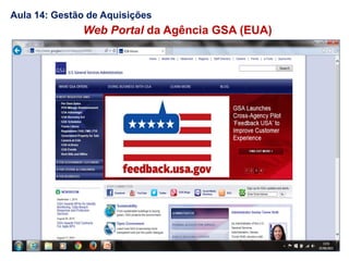 Web Portal da Agência GSA (EUA)
Aula 14: Gestão de Aquisições
 