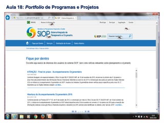 Aula 18: Portfolio de Programas e Projetos
 