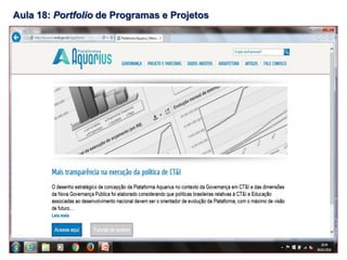 Aula 18: Portfolio de Programas e Projetos
 