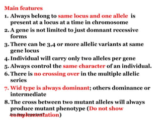 Gene Form multiple alleles , allelic series , gene mutation | PDF