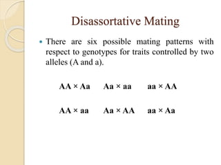 Non Random Mating to change Genetic Equilibrium through Inbreeding in ...
