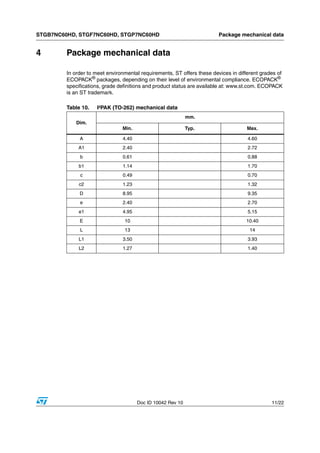 10 X GP7NC60HD STGP7NC60HD – Circuito Integrato TO-220 IGBT (Nuovo) - Foto 2