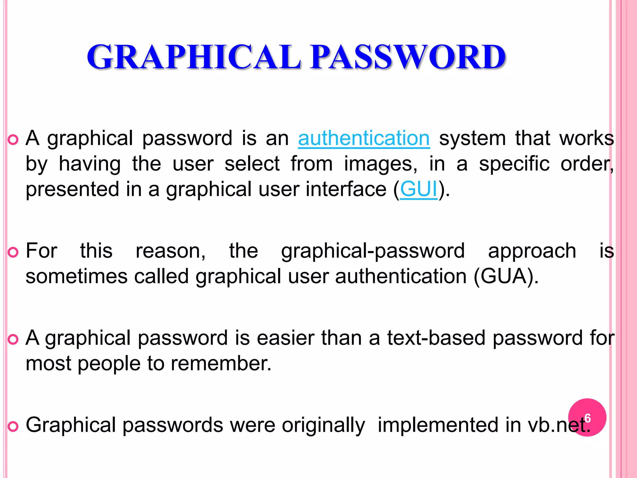 Graphical Password Authentication | PPT | Internet for Beginners | Internet