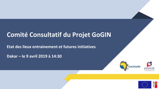 Comité Consultatif du Projet GoGIN
Etat des lieux entrainement et futures initiatives
Dakar – le 9 avril 2019 à 14:30
 