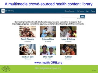 Mobile Learning for Primary Health Workers - Content and Projects