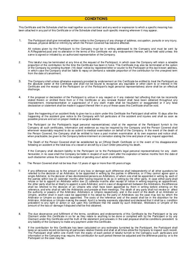 POLICY WORDING & CLAIM FORM