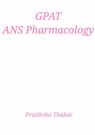 GPAT ANS Pharmacology 