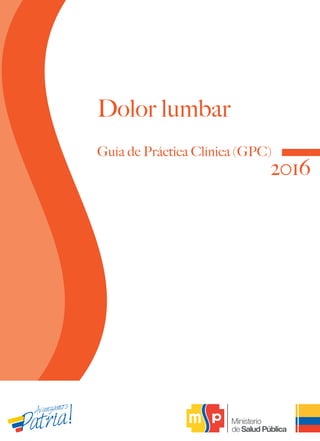 Guía de Práctica Clínica (GPC)
Dolor lumbar
2016
 