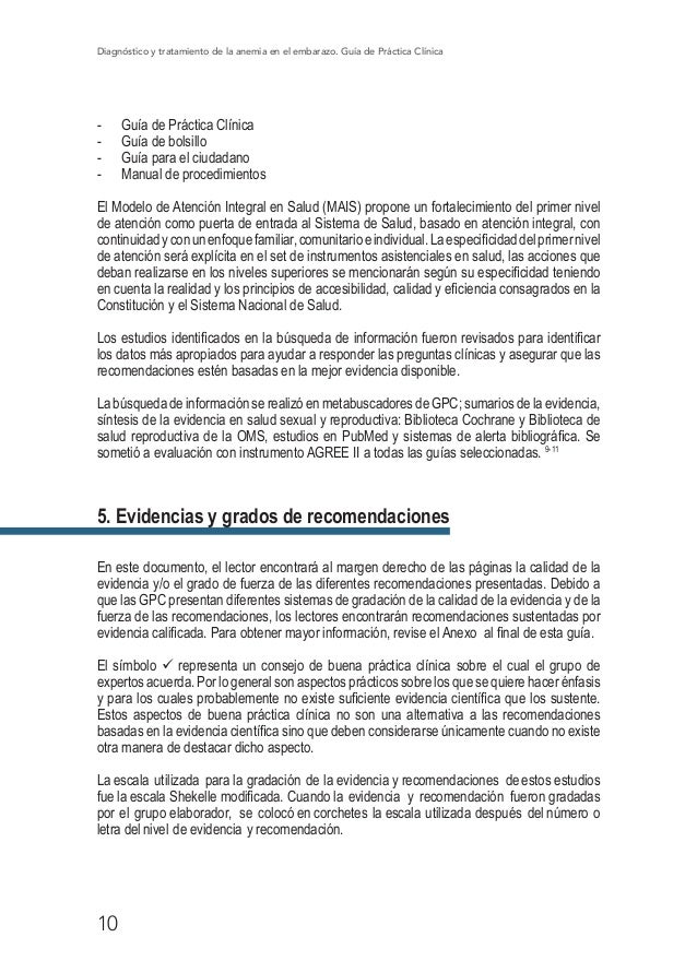 Gpc Anemia En El Embarazo