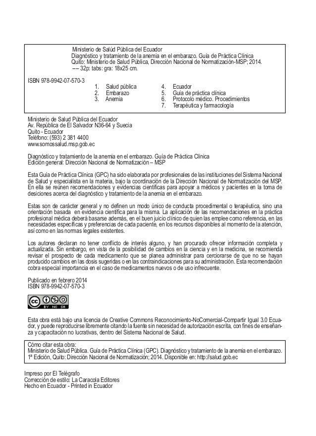 Gpc Anemia En El Embarazo