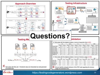 https://testingcodegenerators.wordpress.com 23
Questions?
 