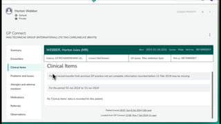 Digitising Social Care
GP Connect: Problems and issues
 