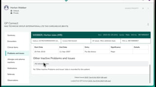 Digitising Social Care
GP Connect: Allergies and adverse reactions
 