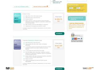 LE TARIFFE DELL’HOTEL NEL BOOKING ON LINE
 