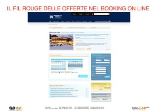 IL FIL ROUGE DELLE OFFERTE NEL BOOKING ON LINE
 
