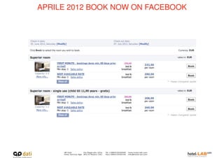 APRILE 2012 BOOK NOW ON FACEBOOK
 