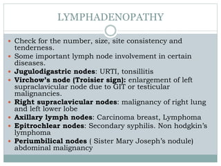 Toisier Sign GENERAL PHYSICAL EXAMINATION | PPTX