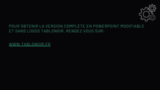 POUR OBTENIR LA VERSION COMPLÈTE EN POWERPOINT MODIFIABLE
ET SANS LOGOS TABLONOIR, RENDEZ VOUS SUR:
WWW.TABLONOIR.FR
 