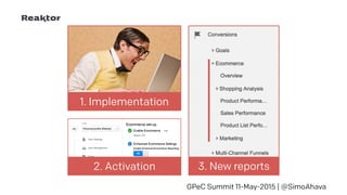 GPeC Summit 11-May-2015 | @SimoAhava
1. Implementation
2. Activation 3. New reports
 
