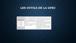 LES OUTILS DE LA GPEC
 