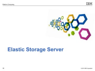 © 2014 IBM Corporation 
Platform Computing 
35 
Elastic Storage Server 
 