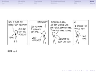 Einleitung          Verfahren   Programme   Schlüsselverwaltung   Passwörter   Ende




             xkcd
 