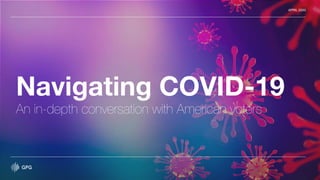 An in-depth conversation with American voters
APRIL 2020
Navigating COVID-19
 