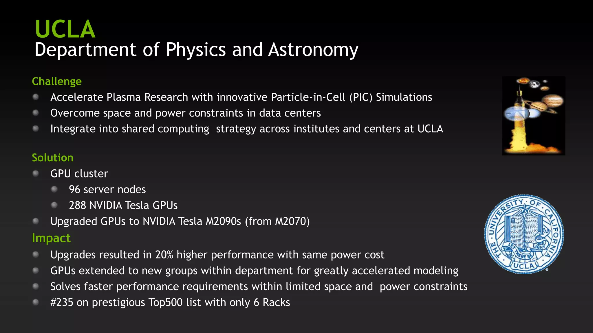 Add GPUs: Accelerate Science Applications

       CPU                 GPU
 