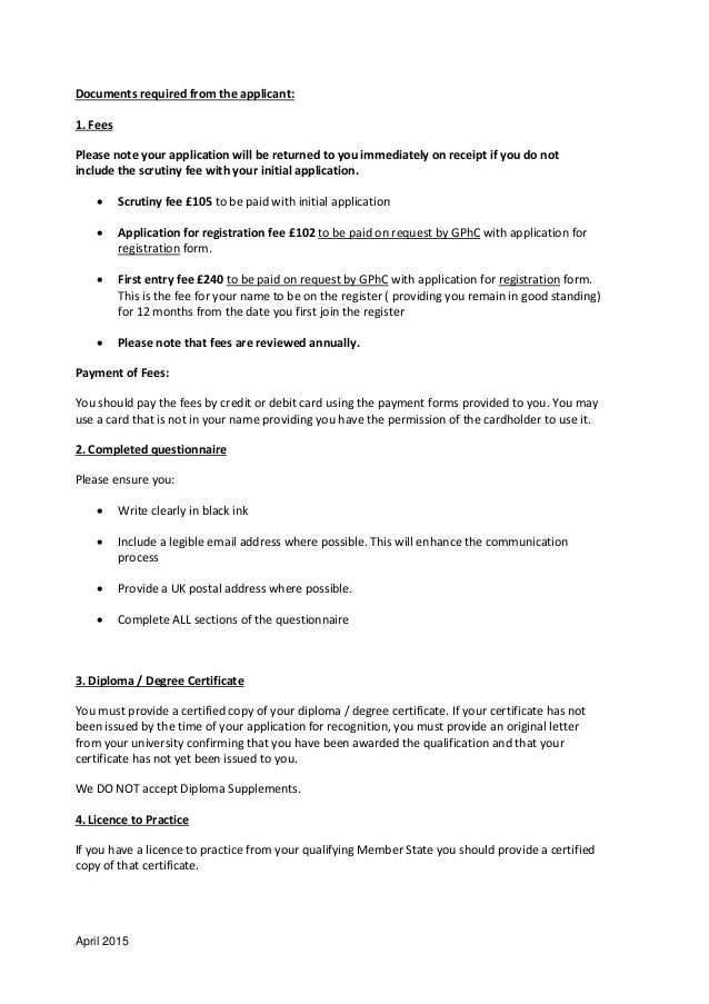 registration for pharmacy g form april eea information Gphc standard 2015 pack pharmacist