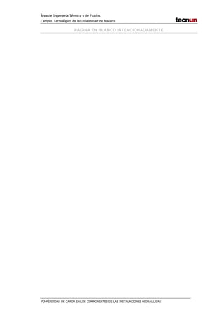 Área de Ingeniería Térmica y de Fluidos
Campus Tecnológico de la Universidad de Navarra
70-PÉRDIDAS DE CARGA EN LOS COMPONENTES DE LAS INSTALACIONES HIDRÁULICAS
PÁGINA EN BLANCO INTENCIONADAMENTE
 