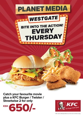 * Oﬀer valid at Westgate Mall only. Terms and conditions apply
 
