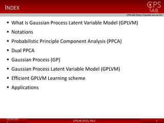 Gaussian Process Latent Variable Model | PPTX