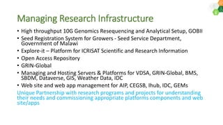 ICRISAT Global Planning Meeting 2019: ICT Infrastructure Management by SMC team