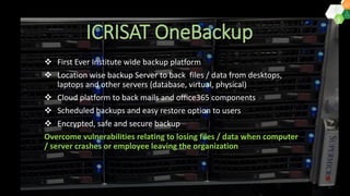 ICRISAT Global Planning Meeting 2019: ICT Infrastructure Management by SMC team