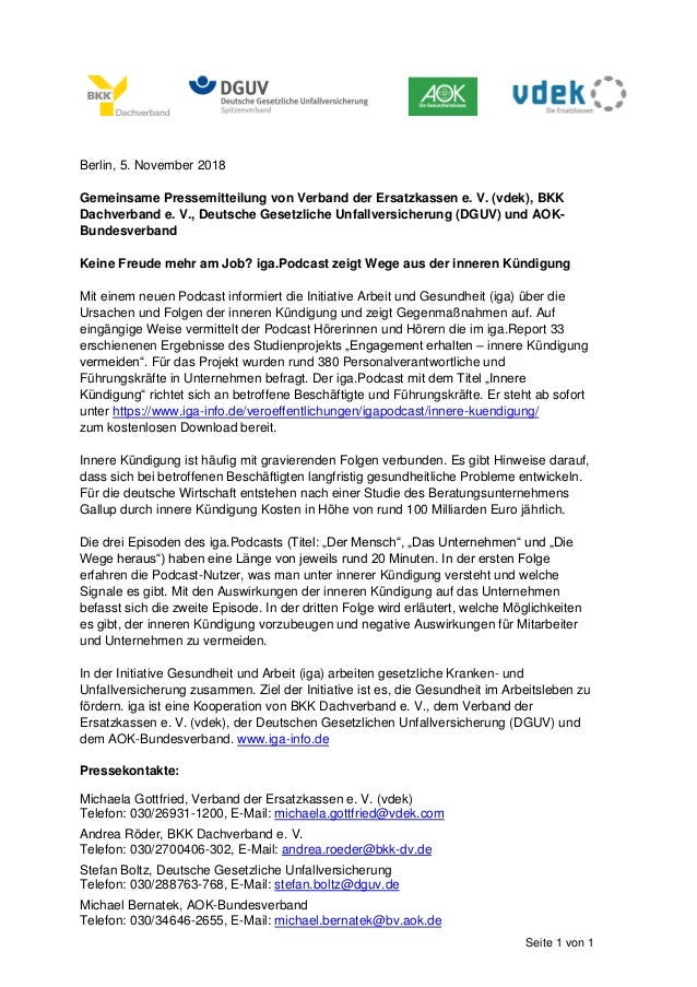 Gemeinsame Pressemitteilung Von Verband Der Ersatzkassen E V Vdek