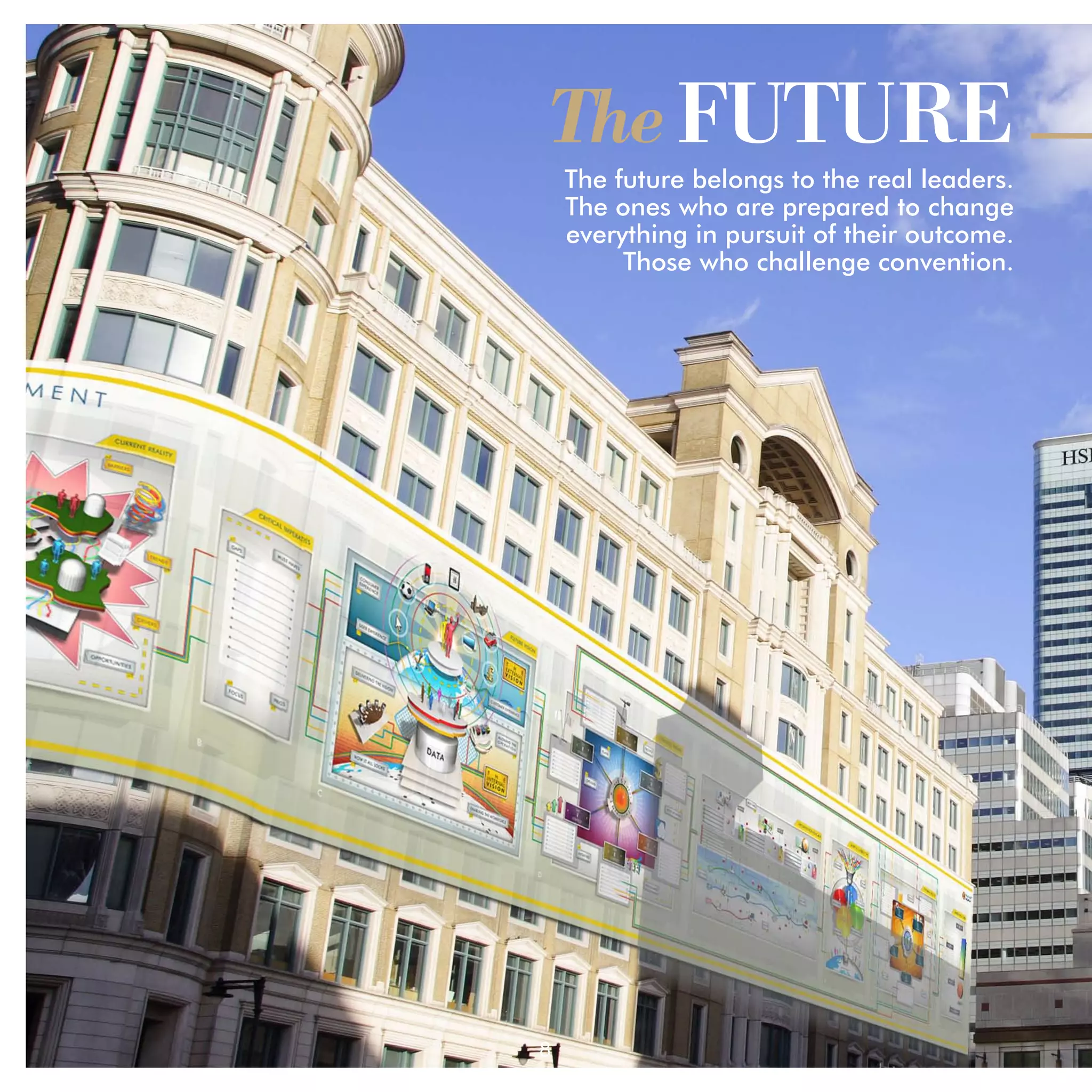 The FUTURE
    The future belongs to the real leaders.
    The ones who are prepared to change
    everything in pursuit of their outcome.
         Those who challenge convention.




8
 