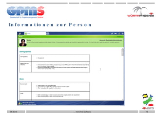 Informationen zur Person …  more than software 05.05.10 